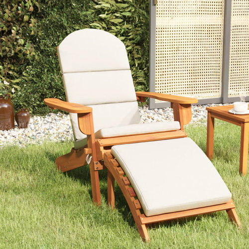 Dovecove Adirondack Patio Chair with Footrest Solid Wood Acacia Wayfair